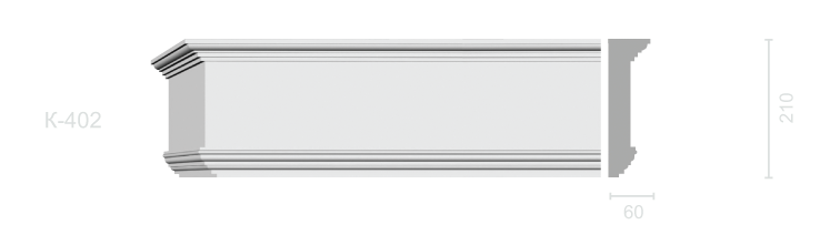 Гладкий карниз К-402