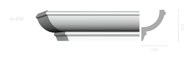 Гладкий карниз К-404