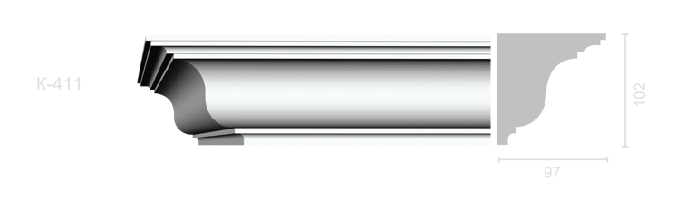 Гладкий карниз К-411