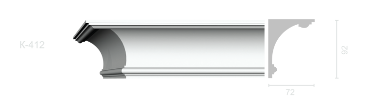Гладкий карниз К-412