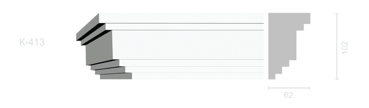 Гладкий карниз К-413