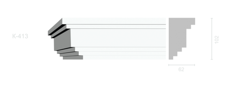 Гладкий карниз К-413