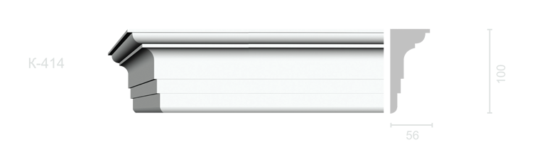 Гладкий карниз К-414