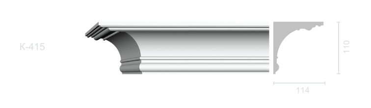 Гладкий карниз К-415