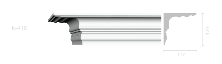 Гладкий карниз К-416