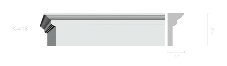 Гладкий карниз К-418