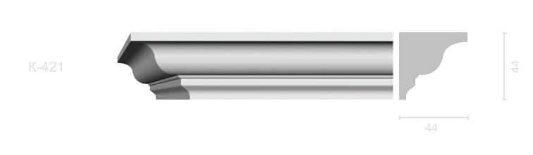 Гладкий карниз К-421