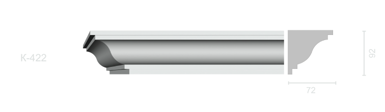 Гладкий карниз К-422