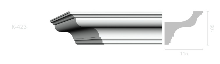 Гладкий карниз К-423