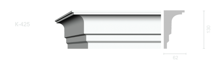 Гладкий карниз К-425