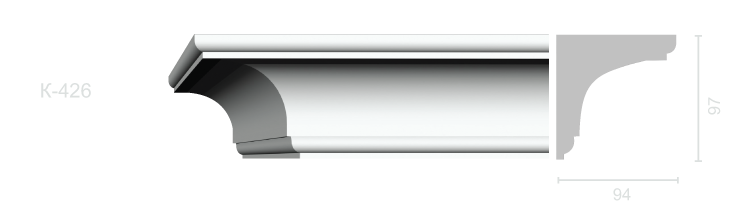 Гладкий карниз К-426