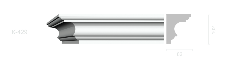 Гладкий карниз К-429