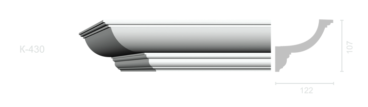 Гладкий карниз К-430