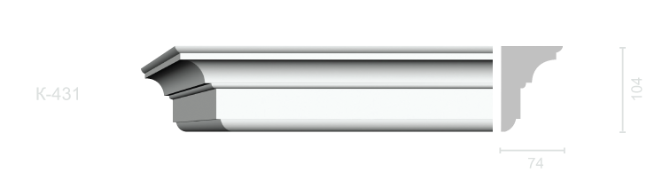 Гладкий карниз К-431