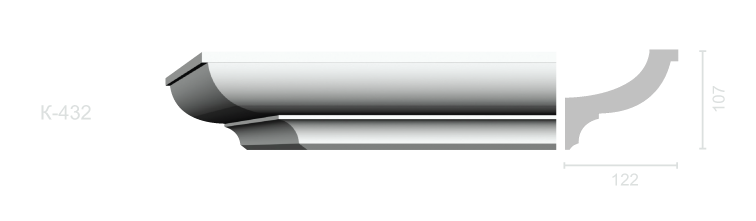 Гладкий карниз К-432