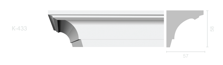 Гладкий карниз К-433