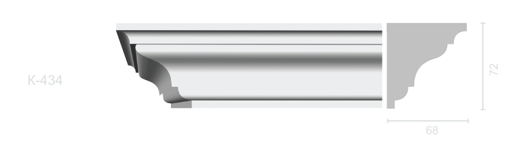 Гладкий карниз К-434