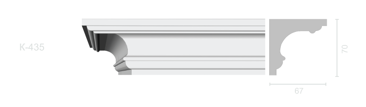 Гладкий карниз К-435