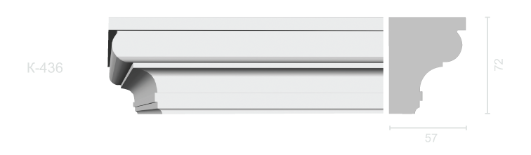 Гладкий карниз К-436