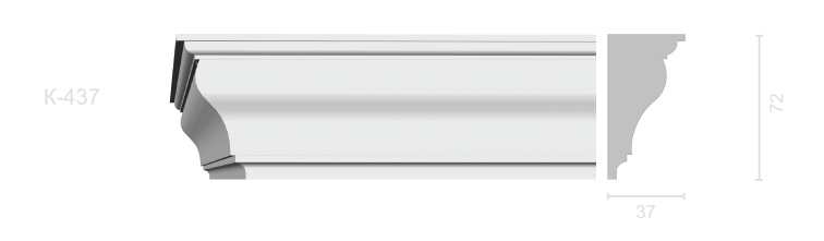 Гладкий карниз К-437