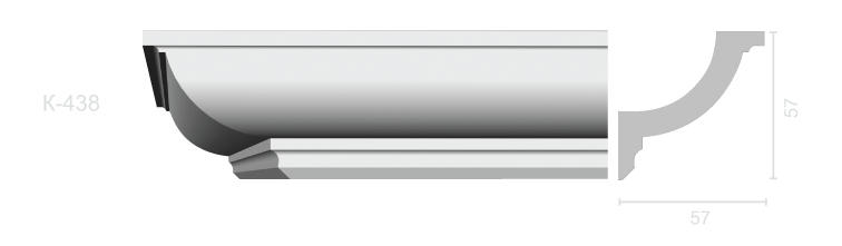 Гладкий карниз К-438