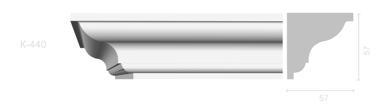 Гладкий карниз К-440