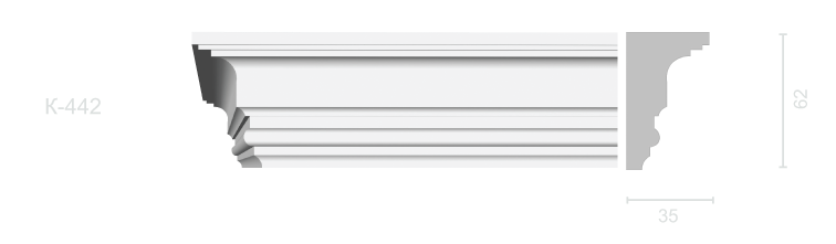 Гладкий карниз К-442