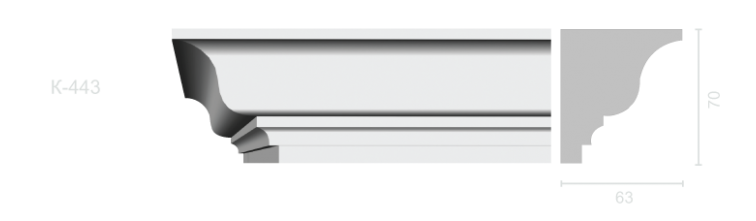 Гладкий карниз К-443