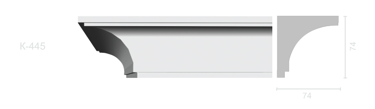Гладкий карниз К-445