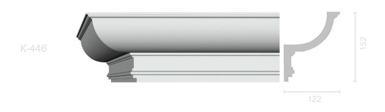 Гладкий карниз К-446
