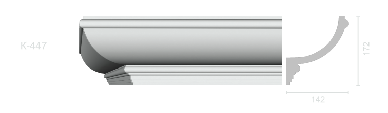 Гладкий карниз К-447
