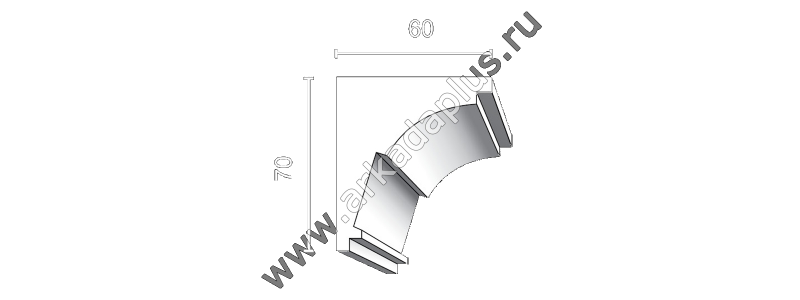 Гладкий карниз К-450
