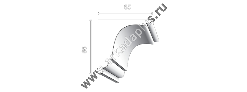 Гладкий карниз К-452