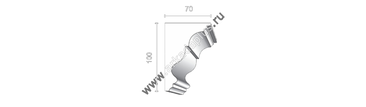 Гладкий карниз К-454