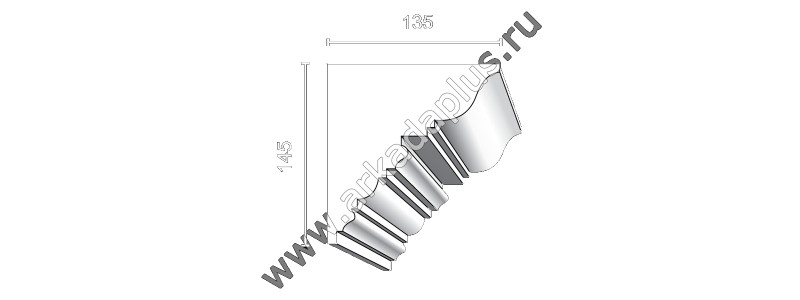 Гладкий карниз К-460