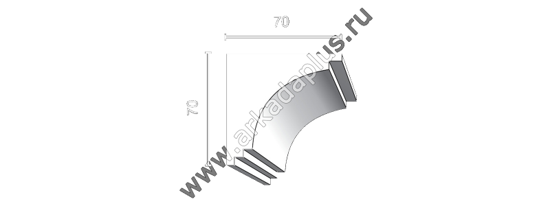 Гладкий карниз К-470