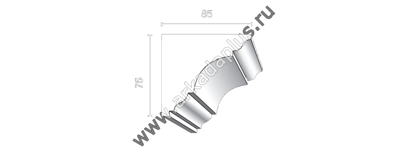 Гладкий карниз К-473