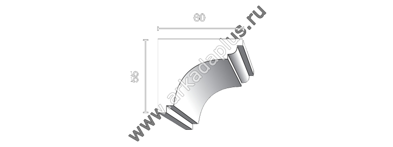 Гладкий карниз К-476