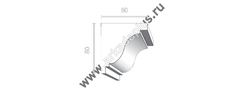 Гладкий карниз К-478