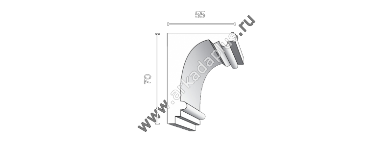 Гладкий карниз К-481