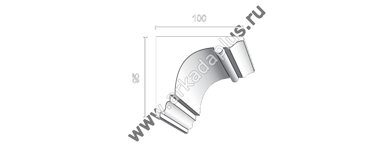 Гладкий карниз К-483