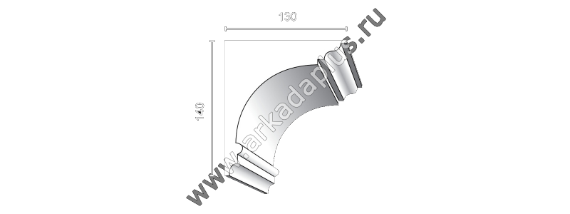 Гладкий карниз К-484