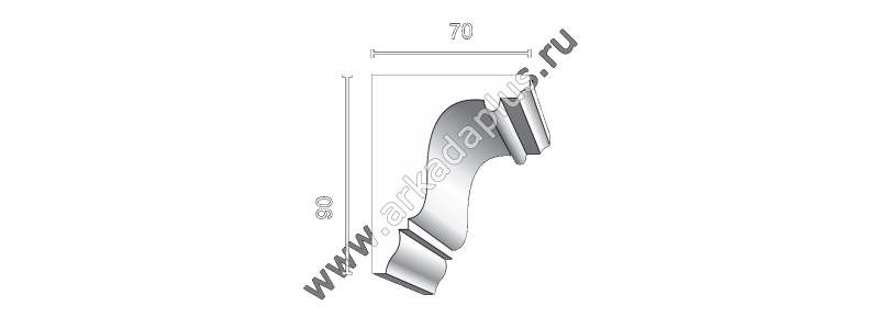 Гладкий карниз К-490