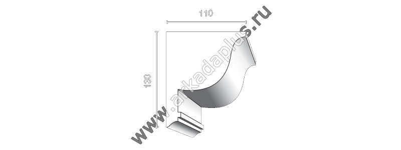 Гладкий карниз К-493