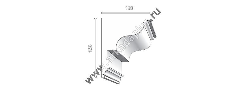 Гладкий карниз К-495