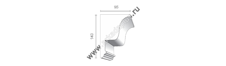 Гладкий карниз К-499