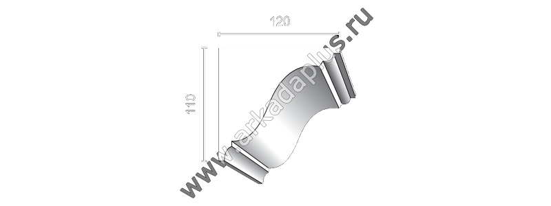 Гладкий карниз К-505