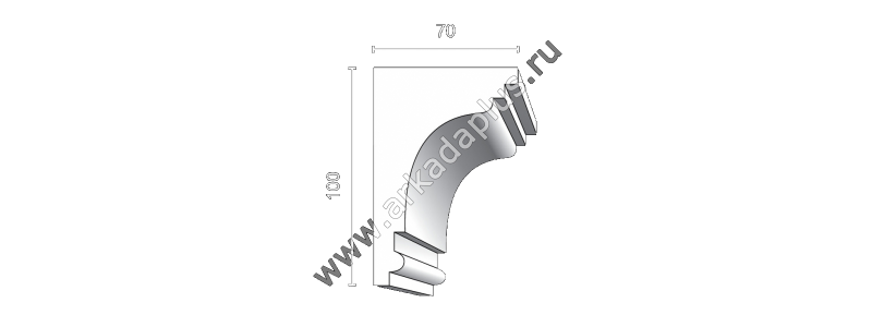 Гладкий карниз К-506