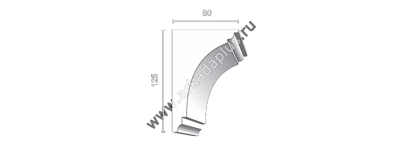 Гладкий карниз К-508