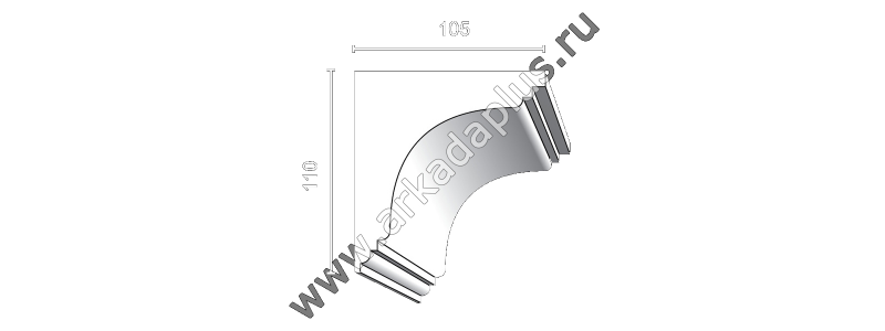 Гладкий карниз К-510